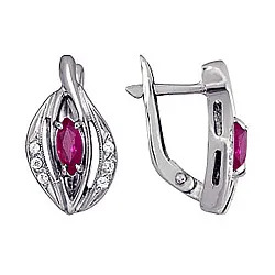 Серьги, Серебро 925, Корунд 2R2G1528 Серьги, Серебро 925, Корунд 2R2G1528