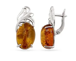 Серьги, Серебро 925, Янтарь 652893