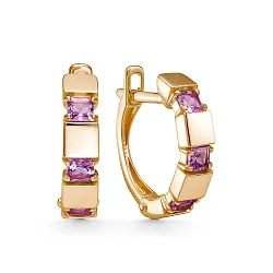 Серьги, Золото 585, Аметист 02-52-0578-01