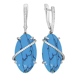 Серьги, Серебро 925, Бирюза 90-02-6231-00 Серьги, Серебро 925, Бирюза 90-02-6231-00