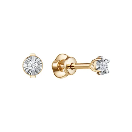 Серьги пусеты-гвоздики, Золото 585, С113-7307