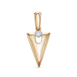 Подвеска фантазийная,  Золото 585, Фианит 0300254