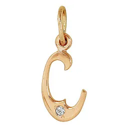 Подвеска буква С,  Золото 585, Фианит 310907 1 1 10с