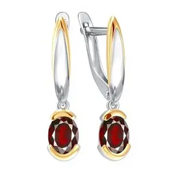 Серьги, Серебро 925, Гранат 12-52-0049-1-02 Серьги, Серебро 925, Гранат 12-52-0049-1-02