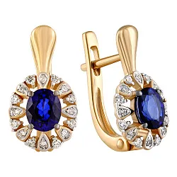 Серьги, Золото 585, Сапфир 36-41E01277-X0DDSD Серьги, Золото 585, Сапфир 36-41E01277-X0DDSD