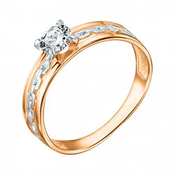 Кольцо Золото 585, Фианит КольцоКЛ-28/16,5/бцФ/з585