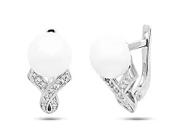 Серьги, Серебро 925, Жемчуг 29091