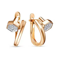 Серьги, Золото 585, Фианит 1205574 Серьги, Золото 585, Фианит 1205574