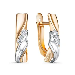 Серьги, Золото 585, Фианит 1202271 Серьги, Золото 585, Фианит 1202271