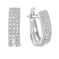 Серьги, Серебро 925, Фианит с1051р                    Серьги, Серебро 925, Фианит с1051р