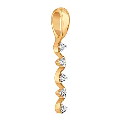 Подвеска фантазийная,  Золото 585, Фианит Т142036082 Подвеска фантазийная,  Золото 585, Фианит Т142036082