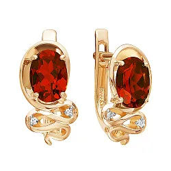 Серьги, Золото 585, Гранат С122-3823Гр Серьги, Золото 585, Гранат С122-3823Гр