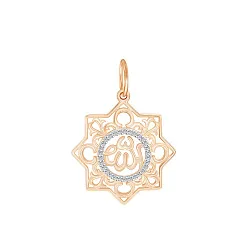 Мусульманская подвеска, Золото 585, Фианит 03-3106