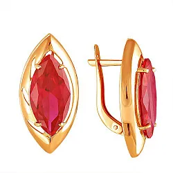 Серьги, Золото 585, Корунд 2198707 1 16 10 Серьги, Золото 585, Корунд 2198707 1 16 10