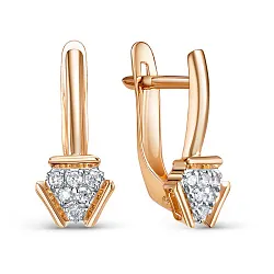 Серьги, Золото 585, Фианит 1207221 Серьги, Золото 585, Фианит 1207221