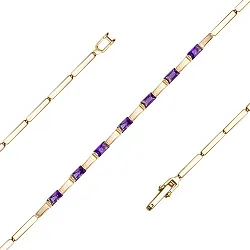 Браслет фантазийный Золото 585 
 , Аметист Бр120-5825-19Ам