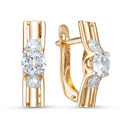 Серьги, Золото 585, Фианит 1203170 Серьги, Золото 585, Фианит 1203170