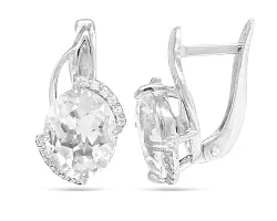 Серьги, Серебро 925, Хрусталь горный 647106