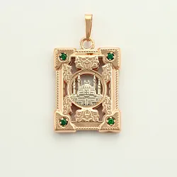 Мусульманская подвеска, Золото 585, Фианит ККЗ.27/Мечеть/з585