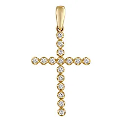 Подвеска крест, Золото 585, Бриллиант 50-43P38112-F0DD