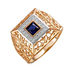 Кольцо мужское (печатка). Золото 585, Корунд 1349407 1 18 1