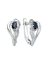 Серьги, Золото 585, Сапфир 44010256-1б Серьги, Золото 585, Сапфир 44010256-1б