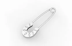  Брошь Серебро 925, Фианит Б-002