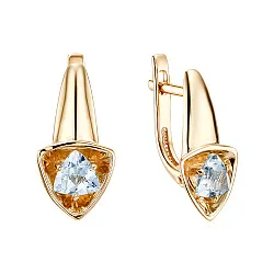 Серьги, Золото 585, Топаз С120-4269Т Серьги, Золото 585, Топаз С120-4269Т