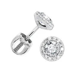 Серьги пусеты-гвоздики, Серебро 925, Фианит П340204140л Серьги пусеты-гвоздики, Серебро 925, Фианит П340204140л