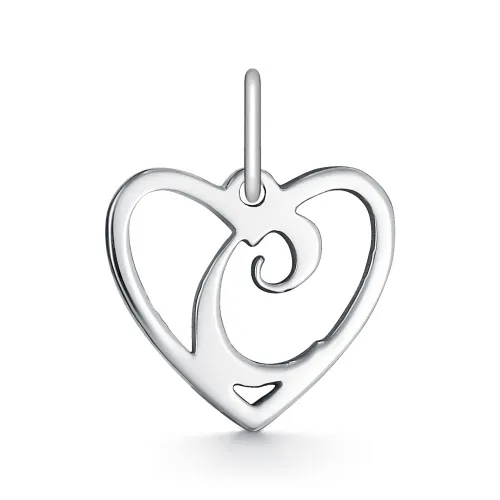 Подвеска буква С,  Серебро 925, 1-00028