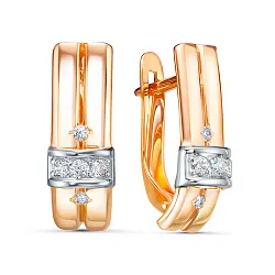 Серьги, Золото 585, Фианит 1200861 Серьги, Золото 585, Фианит 1200861