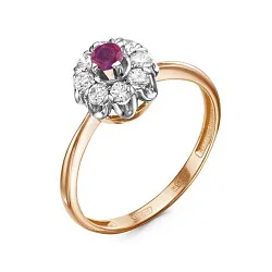 Кольцо Золото 585, Рубин К0939-124