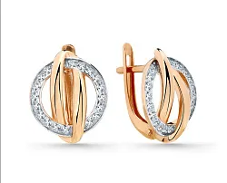 Серьги, Золото 585, Фианит 002-0853-0001-011