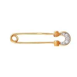  Брошь Золото 585, Фианит 403607 1 1 1