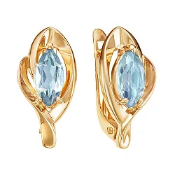 Серьги, Золото 585, Топаз С120-4484Т Серьги, Золото 585, Топаз С120-4484Т