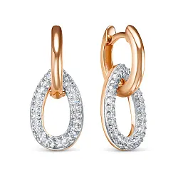 Серьги, Золото 585, Фианит 120223 Серьги, Золото 585, Фианит 120223