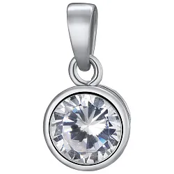 Подвеска фантазийная,  Серебро 925, Фианит FLP 3