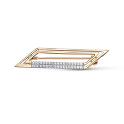  Брошь Золото 585, Фианит 0602780