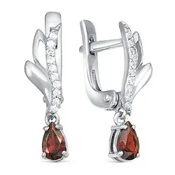 Серьги, Серебро 925, Гранат 12-02-0155-02 Серьги, Серебро 925, Гранат 12-02-0155-02