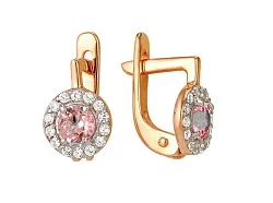 Детские серьги,  Золото 585, Гранат 258608ГР