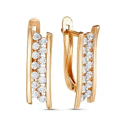 Серьги, Золото 585, Фианит 2436707 1 1 1 Серьги, Золото 585, Фианит 2436707 1 1 1