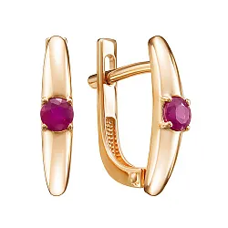 Серьги, Золото 585, Рубин С110-5244Р