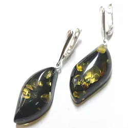 Серьги, Серебро 925, Янтарь 1121р-с