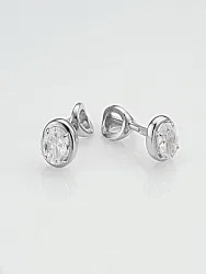 Серьги пусеты-гвоздики, Серебро 925, Фианит С-744рфб