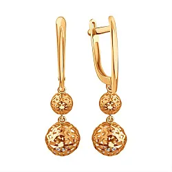 Серьги, Золото 585, Фианит Т10762Г707