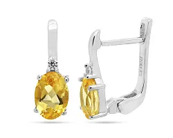 Серьги, Серебро 925, Цитрин 648450