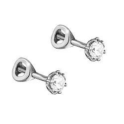 Серьги пусеты-гвоздики, Серебро 925, Фианит с105064рв