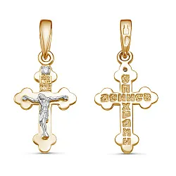 Подвеска крест, Золото 585, Бриллиант 10-14-0069