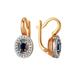 Серьги, Золото 585, Сапфир 54010208