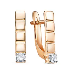 Серьги, Золото 585, Фианит 1208335 Серьги, Золото 585, Фианит 1208335